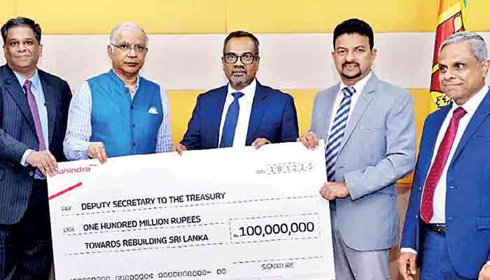 Mahindra India contributes Rs. 100 m to ‘Rebuilding Sri Lanka’ Fund