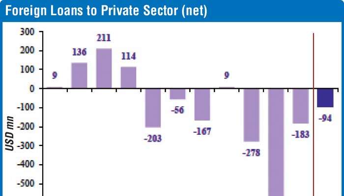 Banks build foreign buffer as private sector keeps cutting offshore debt