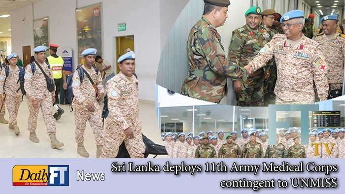 Sri Lanka deploys 11th Army Medical Corps contingent to UNMISS