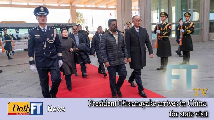 President Dissanayake arrives in China for state visit