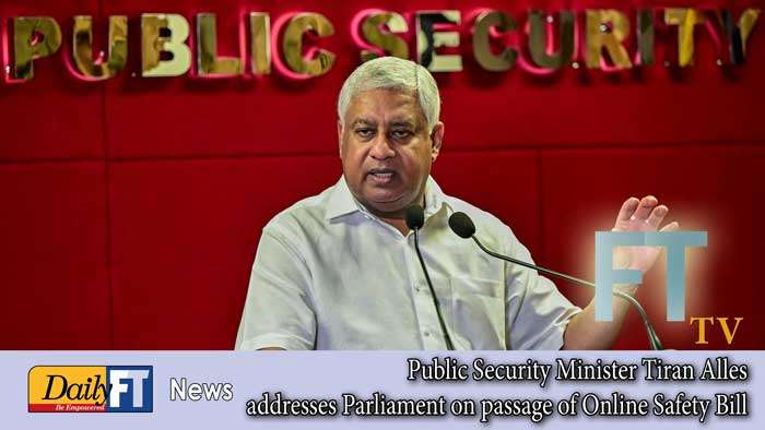 Public Security Minister Tiran Alles addresses Parliament on passage of Online Safety Bill