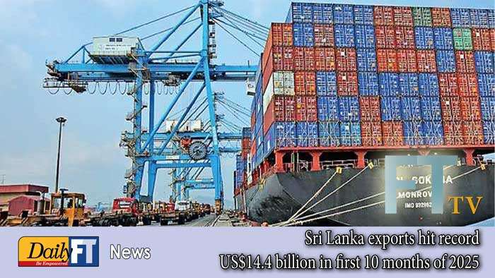 Sri Lanka exports hit record US$14.4 billion in first 10 months of 2025