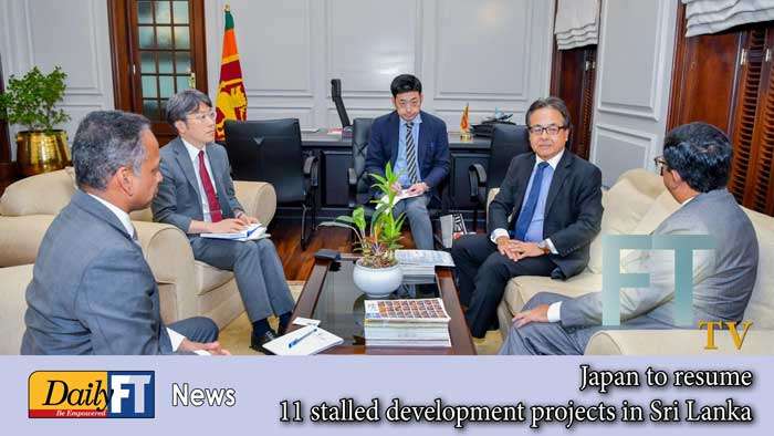 Japan to resume 11 stalled development projects in Sri Lanka