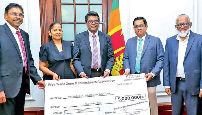 FTZMA contributes Rs. 5 m to ‘Rebuilding Sri Lanka’ Fund
