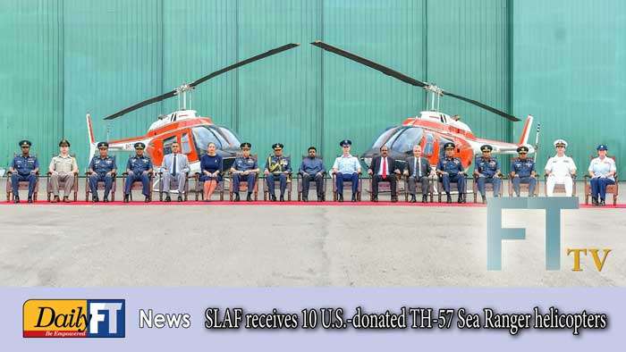 SLAF receives 10 U.S.-donated TH-57 Sea Ranger helicopters