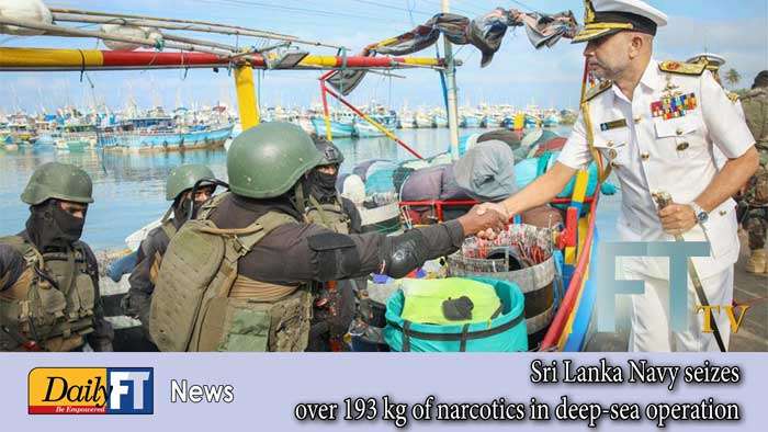 Sri Lanka Navy seizes over 193 kg of narcotics in deep-sea operation