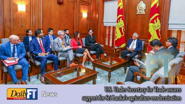 U.S. Under Secretary for Trade assures support for Sri Lanka’s agriculture modernisation