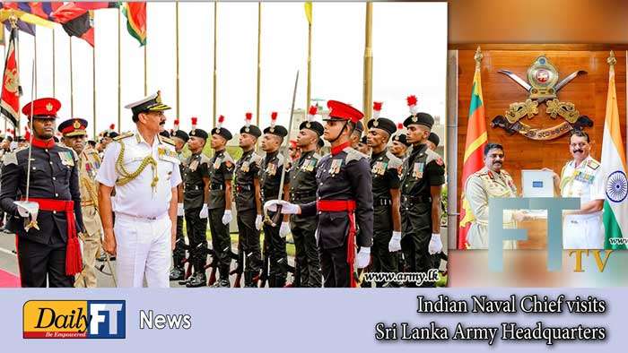 Indian Naval Chief visits Sri Lanka Army Headquarters