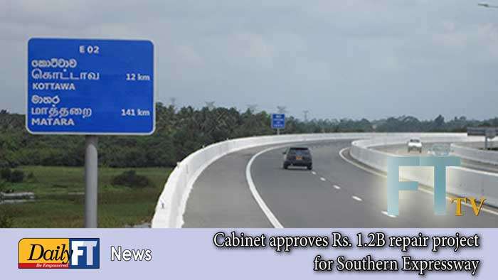 Cabinet approves Rs. 1.2B repair project for Southern Expressway