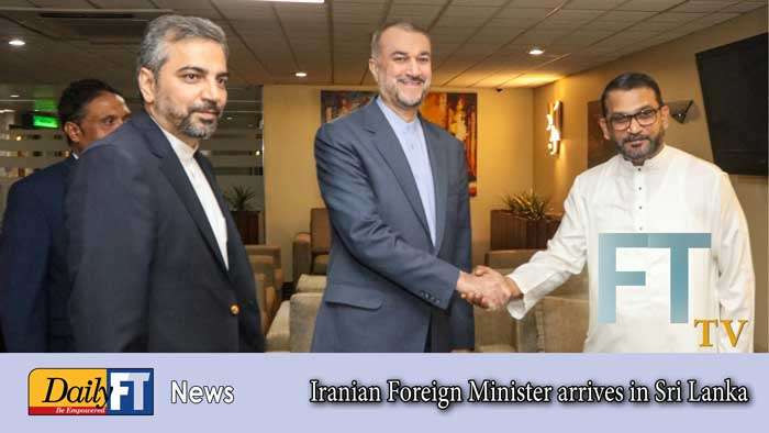 Iranian Foreign Minister arrives in Sri Lanka