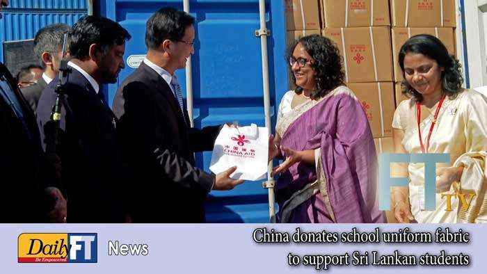 China donates school uniform fabric to support Sri Lankan students
