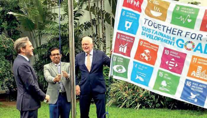 Sustainable Development Goals flag raised