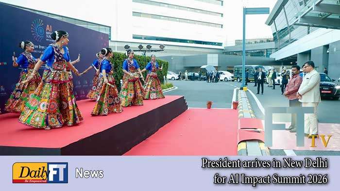 President arrives in New Delhi for AI Impact Summit 2026