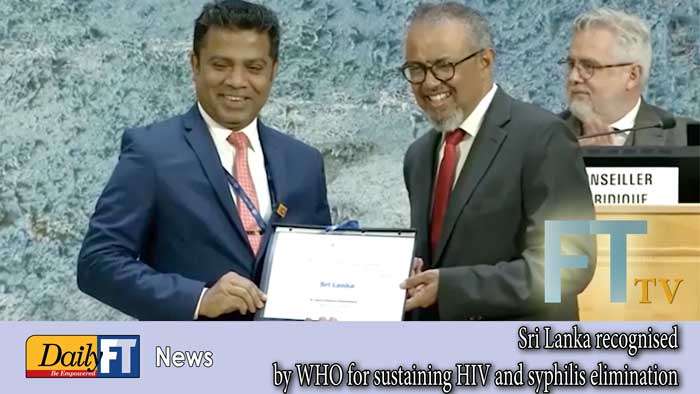 Sri Lanka recognised by WHO for sustaining HIV and syphilis elimination