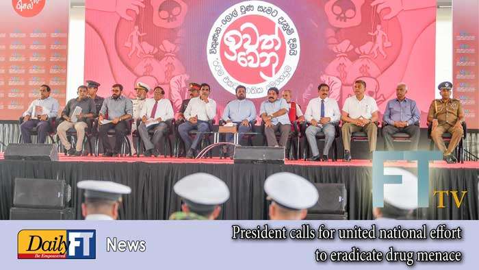 President calls for united national effort to eradicate drug menace
