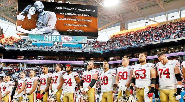 Kobe Bryant honoured during Super Bowl LIV pre-game