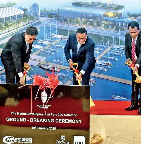 LOLC-Browns-CHEC break ground  for $ 120 m Marina in Colombo Port City