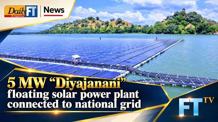 5 MW “Diyajanani” floating solar power plant connected to national grid