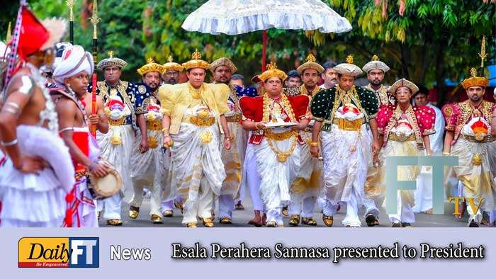 Esala Perahera Sannasa presented to President