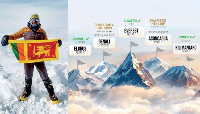 Johann Peries becomes first Sri Lankan to swarm up seven summits