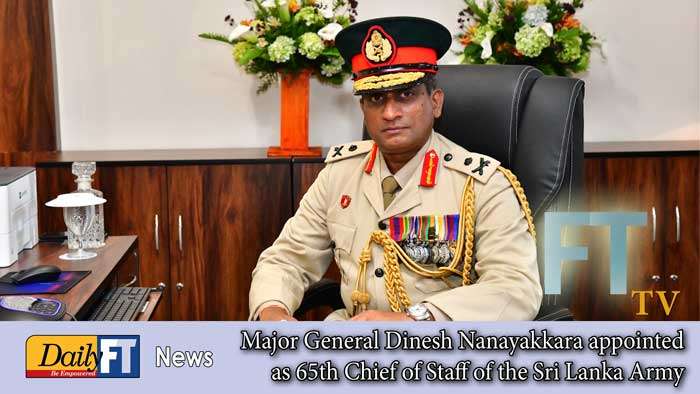 Major General Dinesh Nanayakkara appointed as 65th Chief of Staff of the Sri Lanka Army