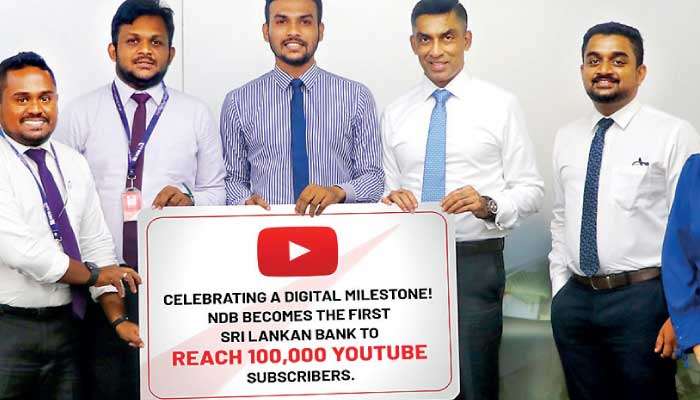 NDB Bank achieves historic milestone as first  Sri Lankan bank to reach 100,000 YouTube subscribers