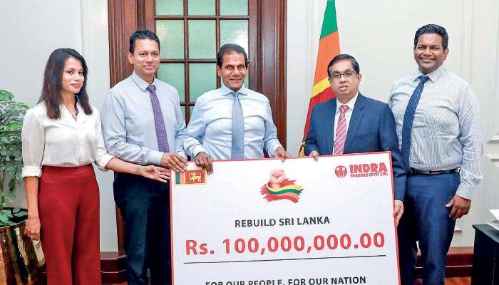 Indra Traders gives Rs. 100 m to ‘Rebuilding Sri Lanka’ Fund