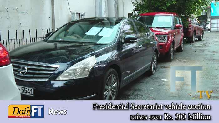 Presidential Secretariat vehicle auction raises over Rs. 200 Million