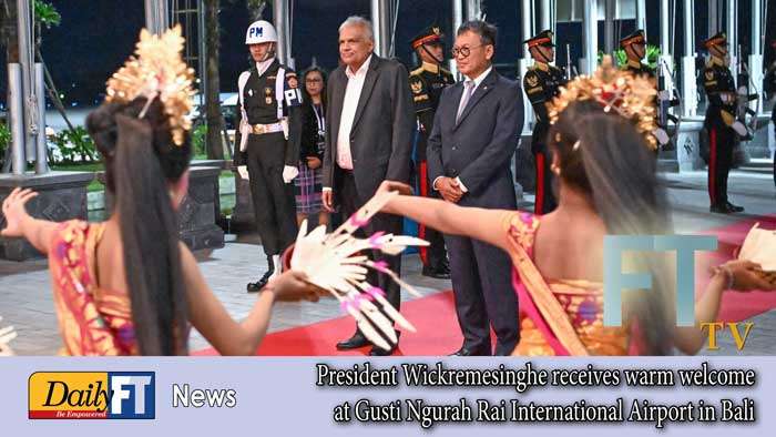 President Wickremesinghe receives warm welcome at Gusti Ngurah Rai International Airport in Bali