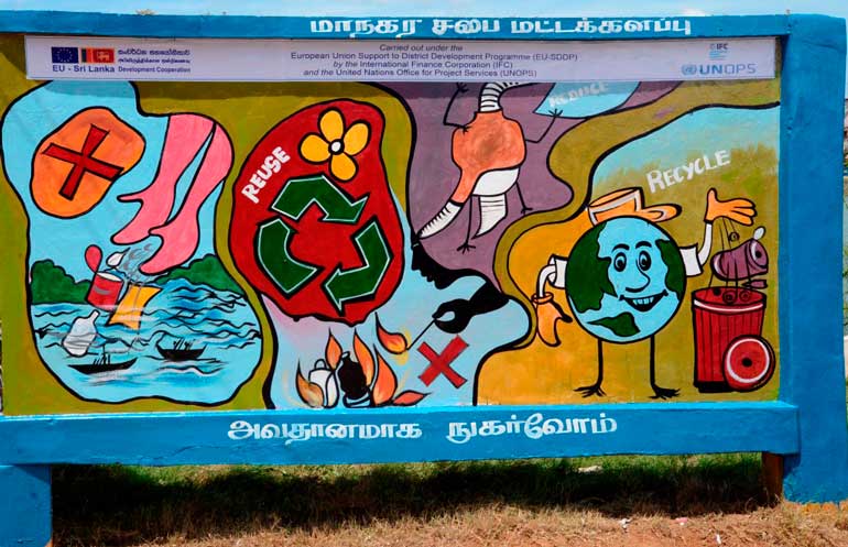 Mural paining at the Batticaloa market