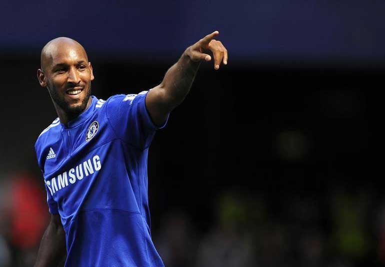 Chelsea's Anelka celebrates after scoring against Burnley during their English Premier League soccer match in London