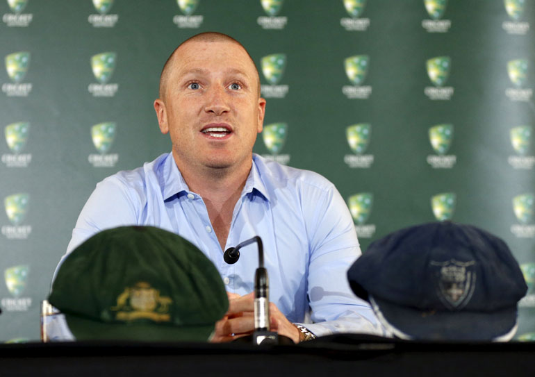 Australian cricket team wicket keeper Brad Haddin announces his retirement from the sport at the Sydney Cricket Ground