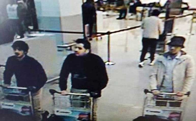 CCTV surveillance image shows what Belgian officials believe may be suspects in the Brussels airport attack