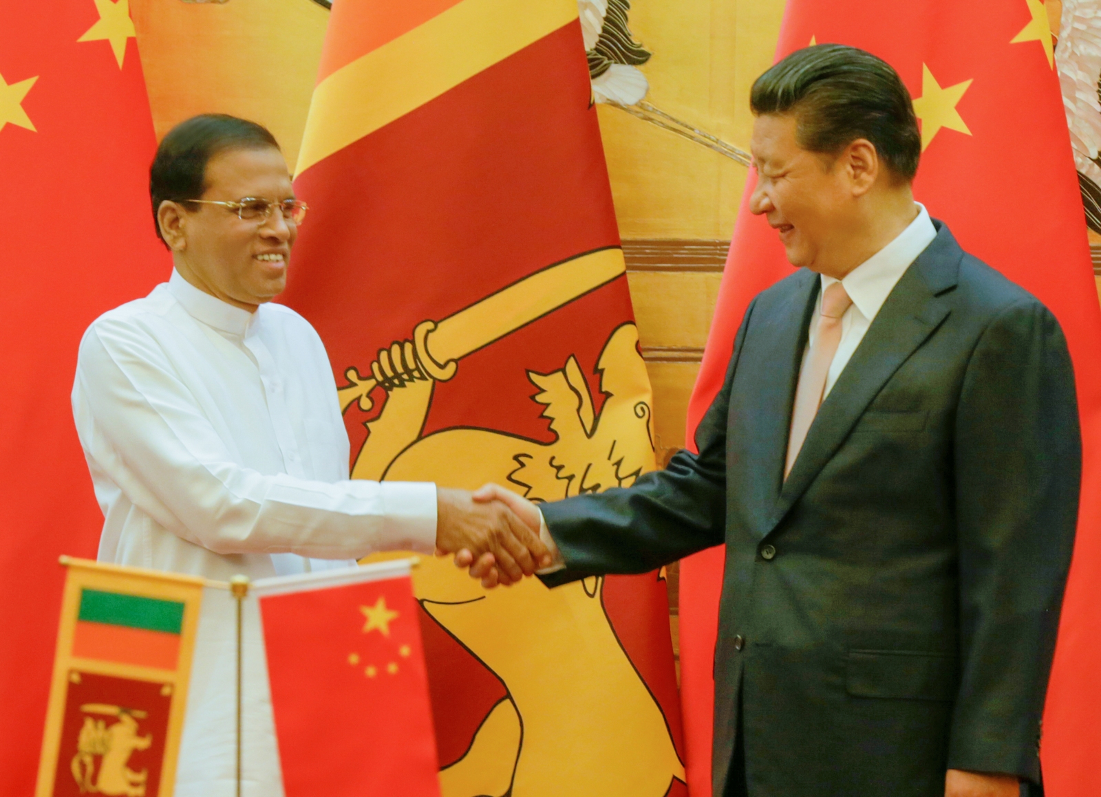 lead Sri Lanka China Presidents Maithri