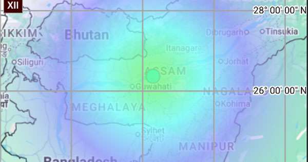 ඉන්දියාවේ ප්‍රභල භූ කම්පනයක්