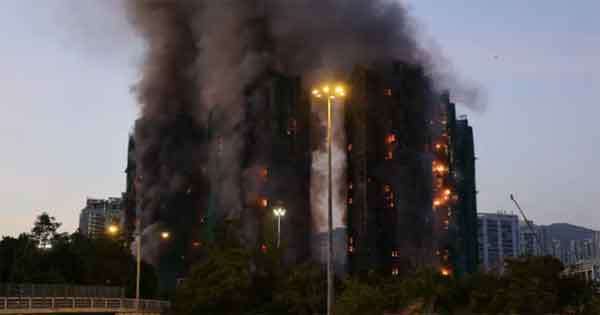 හොංකොං ගින්නෙන් මියගිය ගණන 44 ට නගී