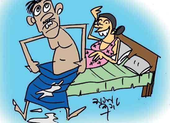 නෝනා බයිට් කරන්න  ගිහින් රෙදි ගලෝගෙන