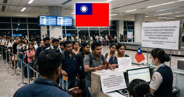 ලාංකිකයන්ට තායිවාන සංචාරක වීසා අත්හිටුවයි