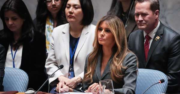 ට්‍රම්ප් බිරිඳ මෙලනියා ආරක්ෂ කවුන්සිලය අමතයි