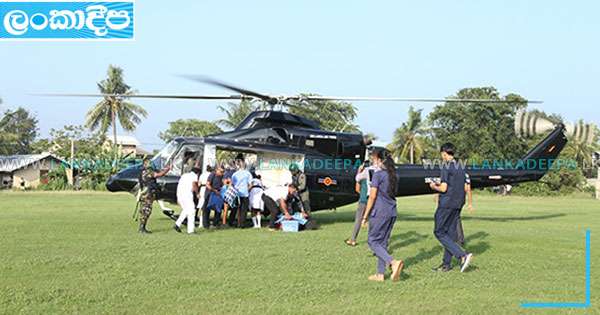 හලාවත රෝහලේ සිටි රෝගින් ගුවනින් පුත්තලමට