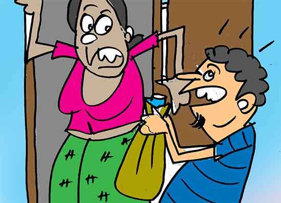 “ජූස්’’ බෝතලයට  බාල්දියක් වැටිලා
