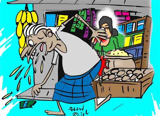 කසන්න ගිහින්  අලි ඇබැද්දියක