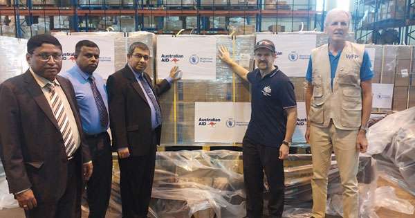 සබලකරන ලද ආහාර තොගයක් ඕස්ට්‍රේලියාවේන් මෙරටට