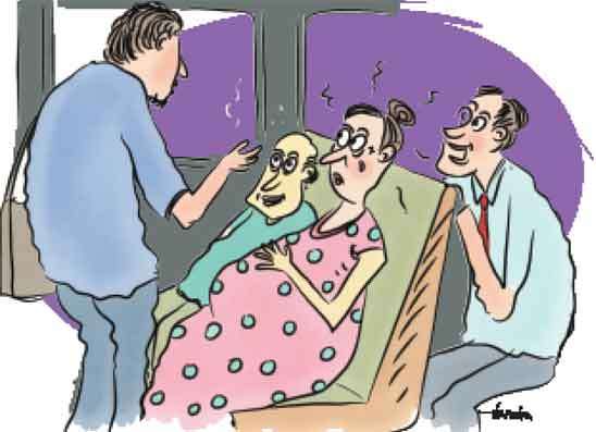 ගැබිණි බිරිදට අසුන දුන්නාම සැමියාත් ඉල්ලලා