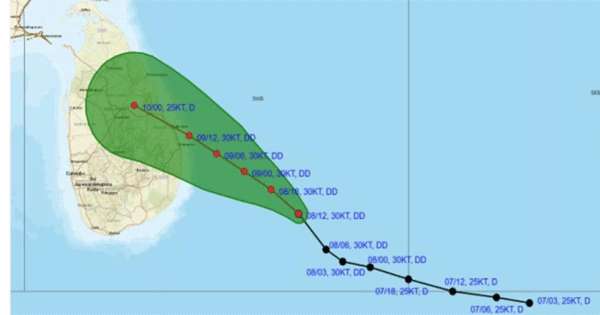 ගැඹුරු අවපීඩනය පොතුවිල්වලට කිට්ටුවෙන්