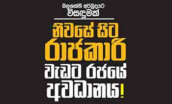 බලශක්ති අර්බුදයට විසඳුමක් නිවසේ සිට රාජකාරි වැඩට රජයේ අවධානය!