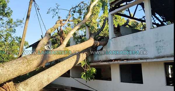 සුළඟකින් වාරියපොල පාසලක් ඇතුළු නිවාස රැසකට හානි