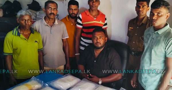 වැඩ තහනම් වූ පීසී කෝටි 8ක මත්ද්‍රව්‍ය සමඟ මාට්ටු