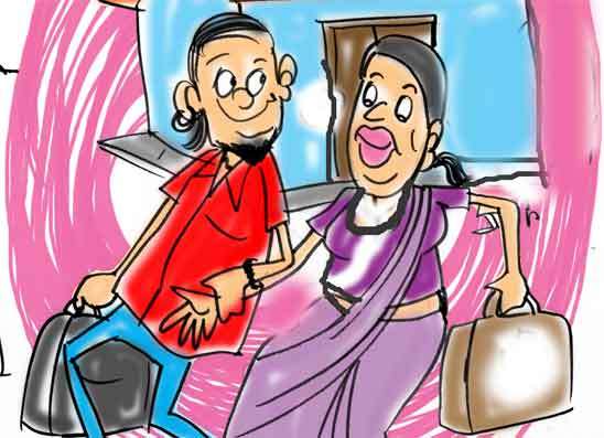 බිරිඳ ගෝලයාට පුදා  අරුම පුදුම තෑග්ගකුත් දීලා