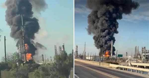 ඇමෙරිකාවේ තෙල් පිරිපහදුවක පිපිරීමක්